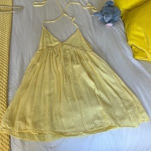 Yellow halter mini dress